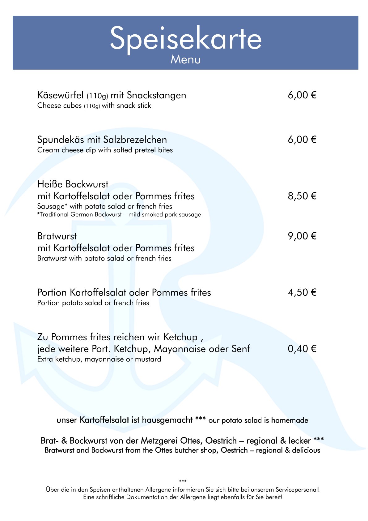 Speisekarte