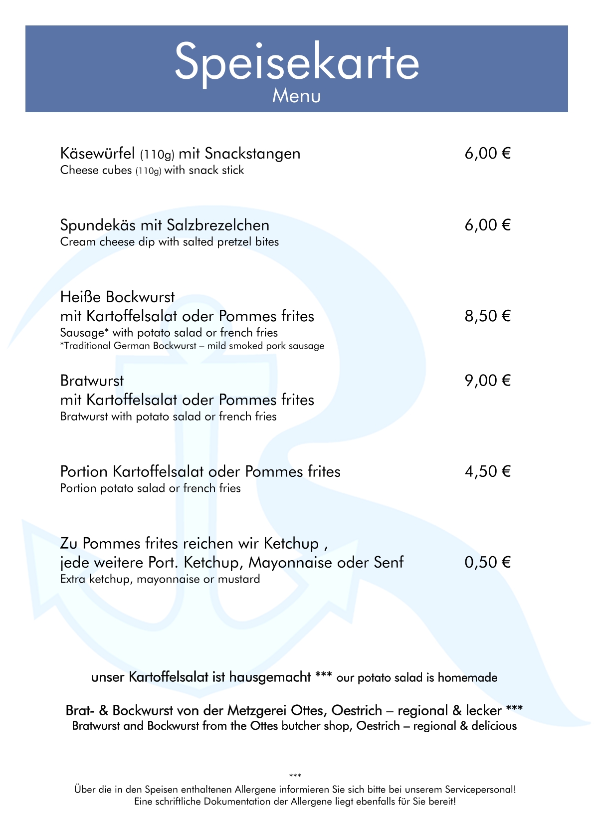 Speisekarte
