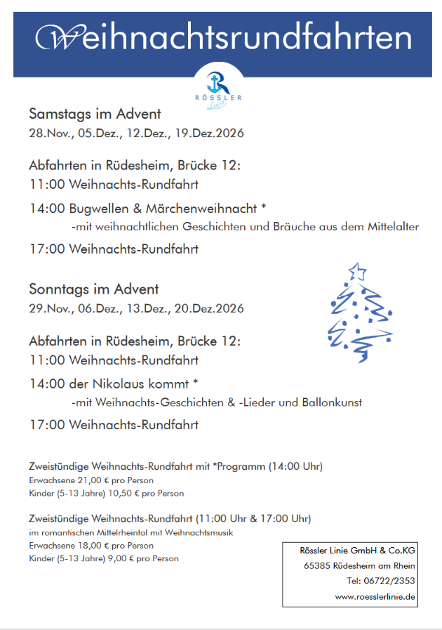 Weihnachtsrundfahrten